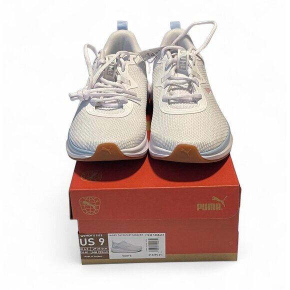 Puma Womens White Running Shoes Size 9 Cushioned Lightweight Sneakers - Picture 6 of 11